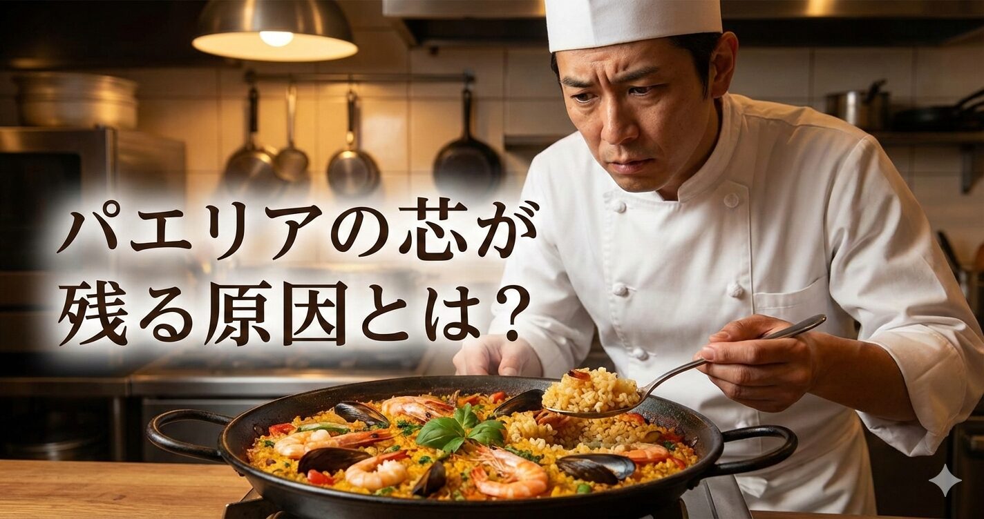 パエリア　芯が残る