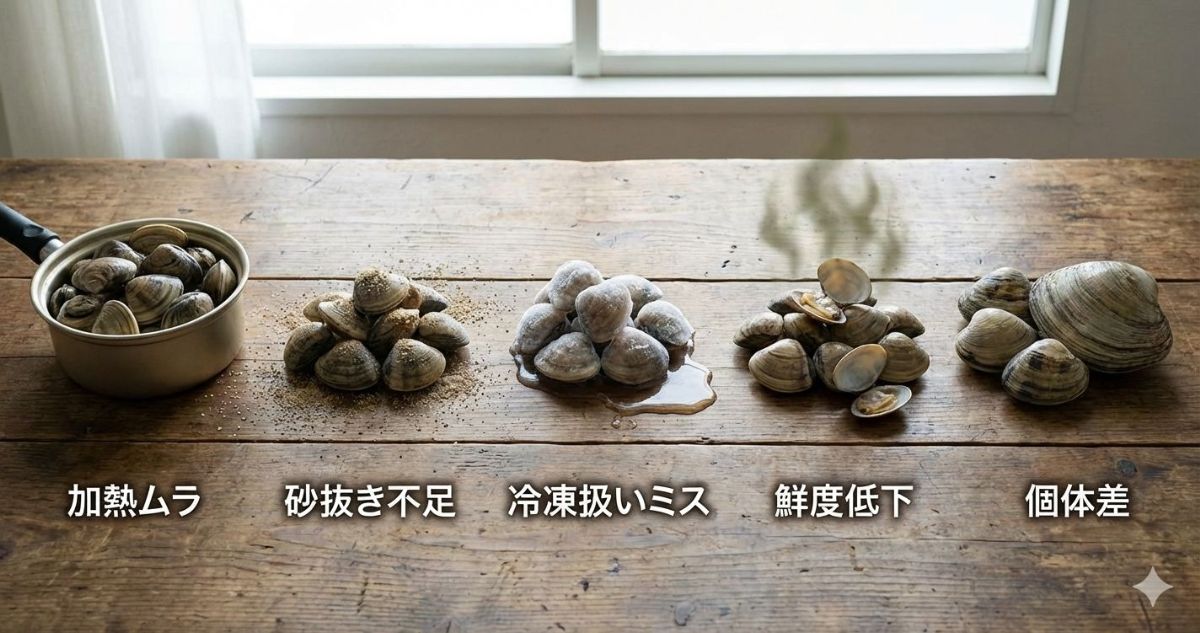 はまぐり 少ししか開かない