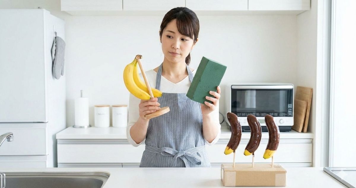 チョコバナナ 立てる台 100均